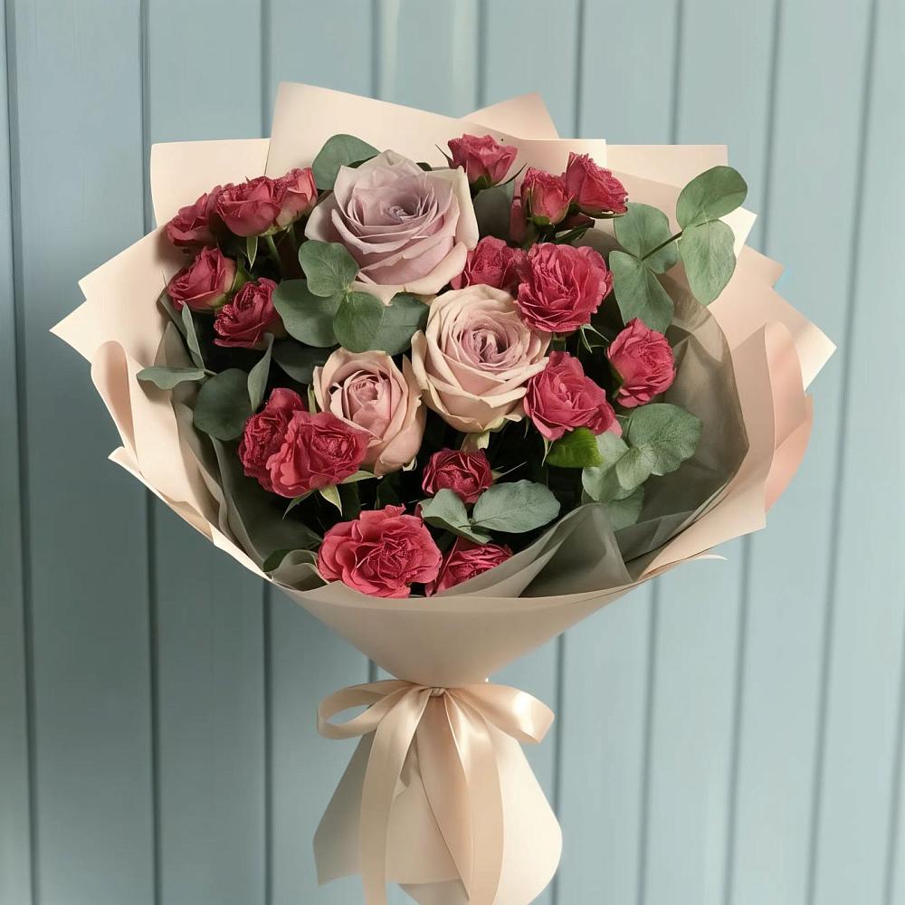 Букет цветов из: Гвоздики и Розы в Питкяранте