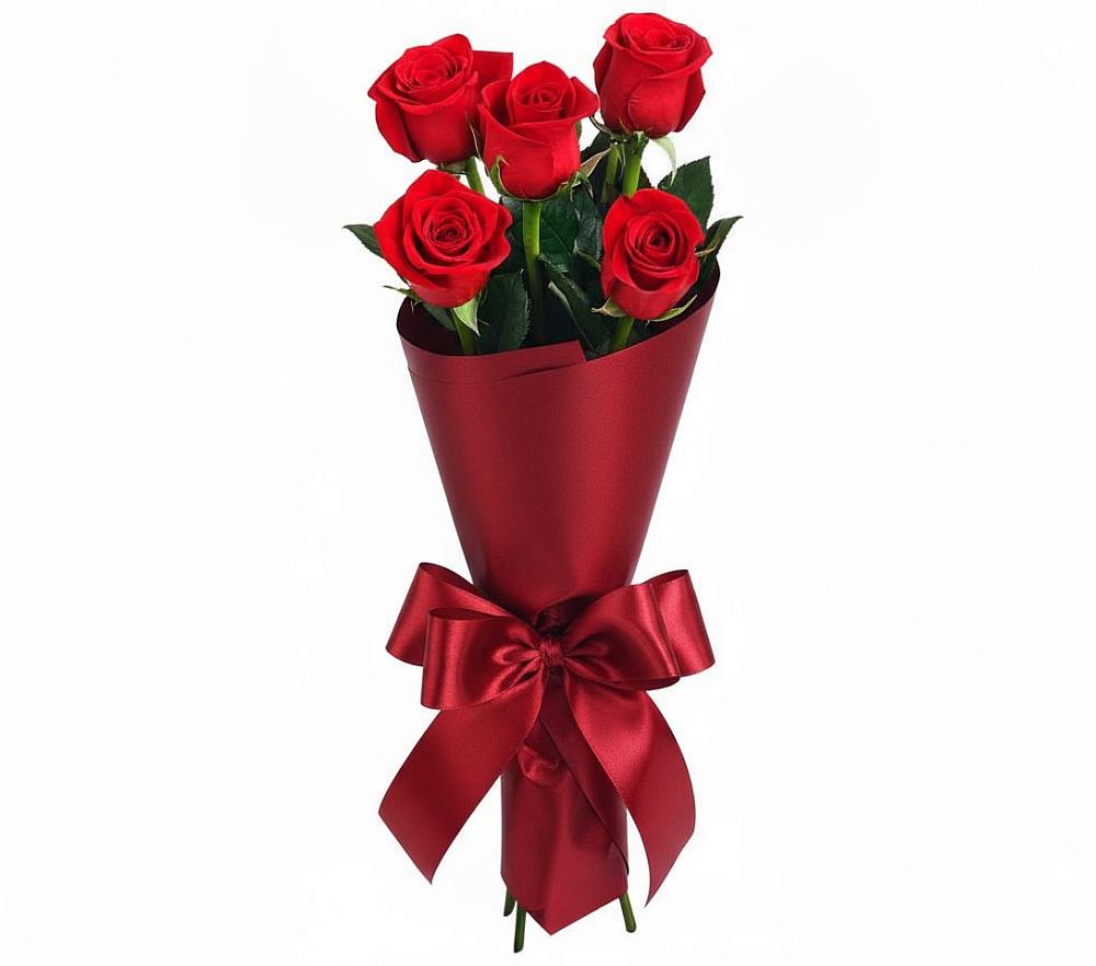 Букет 5 Красных роз Эдлесс Лав в Питкяранте