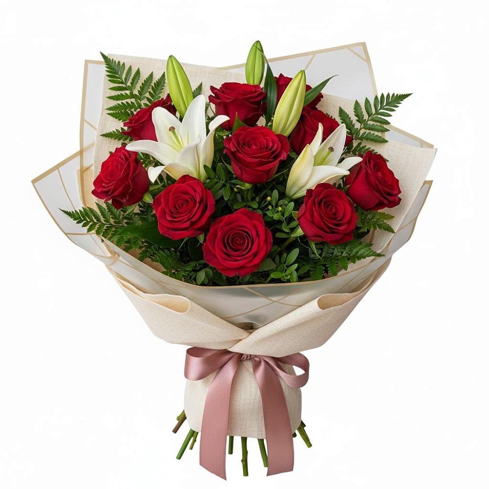 Букет цветов из: Лилии и Розы в Питкяранте