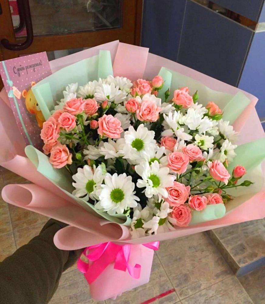 Букет цветов из: Розы и Хризантемы в Питкяранте