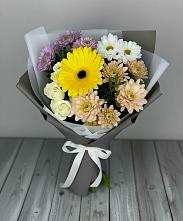 Букет цветов из:  Розы, Герберы и Хризантемы в Питкяранте