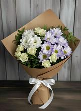 Букет цветов из:  Хризантемы и Розы в Питкяранте
