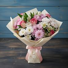 Букет цветов из:  Хризантемы, Альстромерии и Розы #REPLACE_PRED# Питкяранте