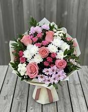 Букет цветов из:  Альстромерии, Гвоздики, Розы и Хризантемы #REPLACE_PRED# Питкяранте