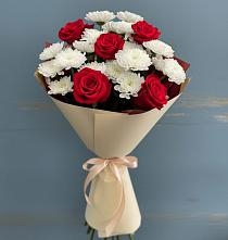 Букет цветов из:  Розы и Хризантемы в Питкяранте