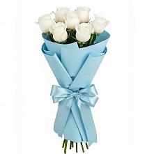 Букет 7 белых роз Проуд в Питкяранте