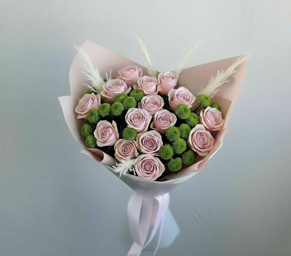 Букет цветов из: Розы и Хризантемы в Питкяранте