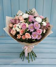 Букет цветов из:  Хризантемы, Розы и Альстромерии в Питкяранте