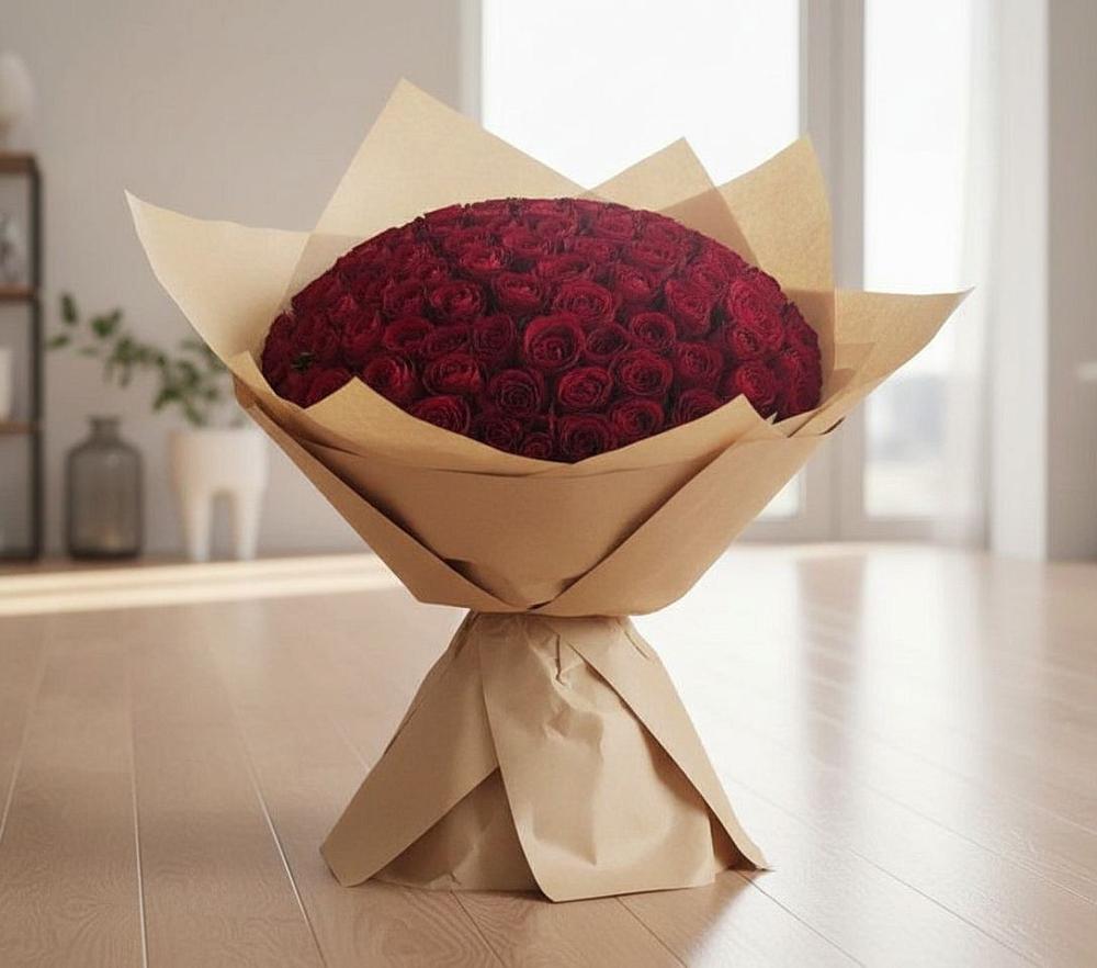 Букет 101 Красная роза в Питкяранте