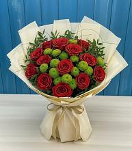 Букет цветов из:  Розы и Хризантемы в Питкяранте