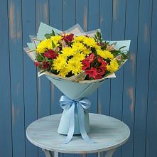 Букет цветов из:  Альстромерии и Хризантемы в Питкяранте