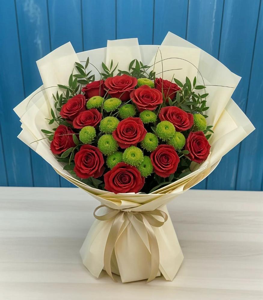 Букет цветов из: Розы и Хризантемы в Питкяранте